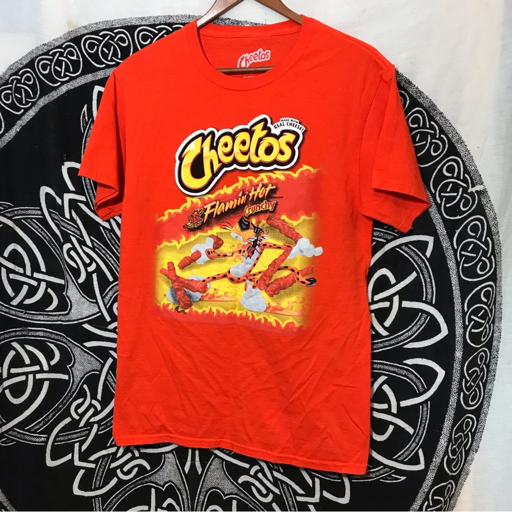 FREE Hot Topic Cheetos Bright Neon Orange Men’s T-Shirt Small S Chester Cheetah